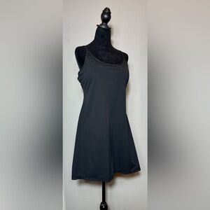 Layer 8, Black Athletic Exercise Dress with Built-in Bodysuit - Size L